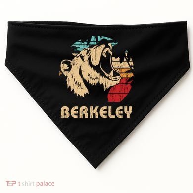 Berkeley Retro Bear Roaring Design Cute Gift Berkeley California Gift USA-Made Doggie Bandana
