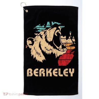 Berkeley Retro Bear Roaring Design Cute Gift Berkeley California Gift Golf Towel