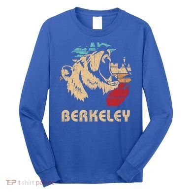 Berkeley Retro Bear Roaring Design Cute Gift Berkeley California Gift Long Sleeve Shirt