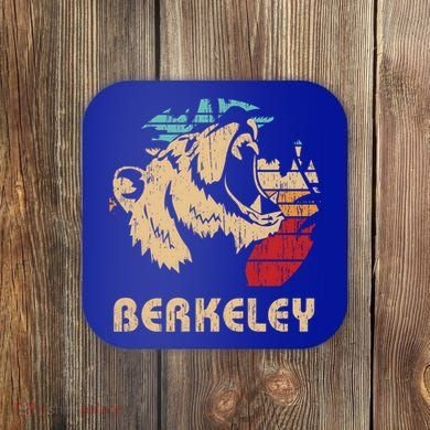 Berkeley Retro Bear Roaring Design Cute Gift Berkeley California Gift Coaster