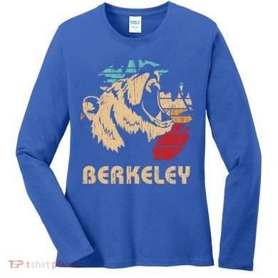 Berkeley Retro Bear Roaring Design Cute Gift Berkeley California Gift Women's Long Sleeve Shirt