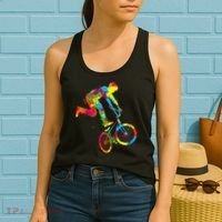 BMX Rider Bike Bicycle Stunt Racing funny sport Women's Tank Top thumb 2