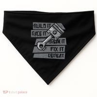 Build Race Break Fix It Repeat Auto Mechanic USA-Made Doggie Bandana thumb 0