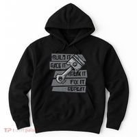 Build Race Break Fix It Repeat Auto Mechanic Hoodie thumb 0