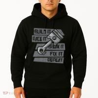 Build Race Break Fix It Repeat Auto Mechanic Hoodie thumb 2