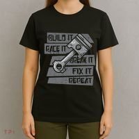 Build Race Break Fix It Repeat Auto Mechanic T-Shirt thumb 4
