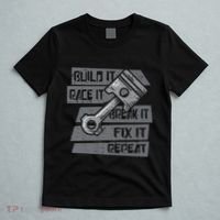 Build Race Break Fix It Repeat Auto Mechanic T-Shirt thumb 5