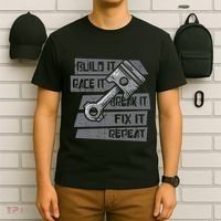 Build Race Break Fix It Repeat Auto Mechanic T-Shirt thumb 6