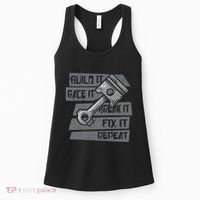 Build Race Break Fix It Repeat Auto Mechanic Women's Tank Top thumb 0