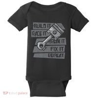 Build Race Break Fix It Repeat Auto Mechanic Baby Bodysuit thumb 0