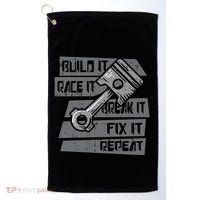 Build Race Break Fix It Repeat Auto Mechanic Golf Towel thumb 0