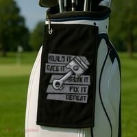 Build Race Break Fix It Repeat Auto Mechanic Golf Towel thumb 2