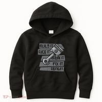 Build Race Break Fix It Repeat Auto Mechanic Kids Hoodie thumb 0
