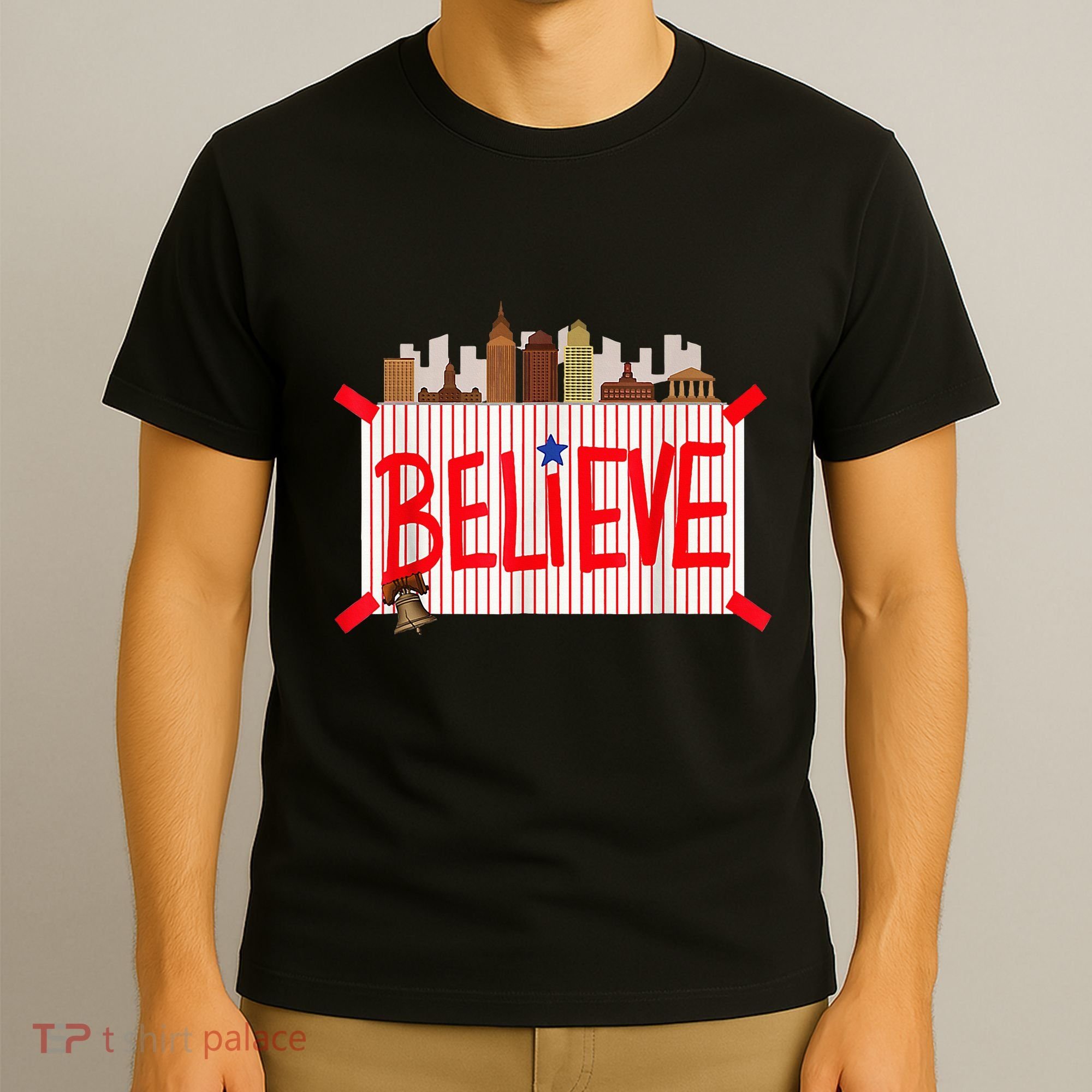 Believe Ring Bell Philadelphia Baseball Player T-Shirt