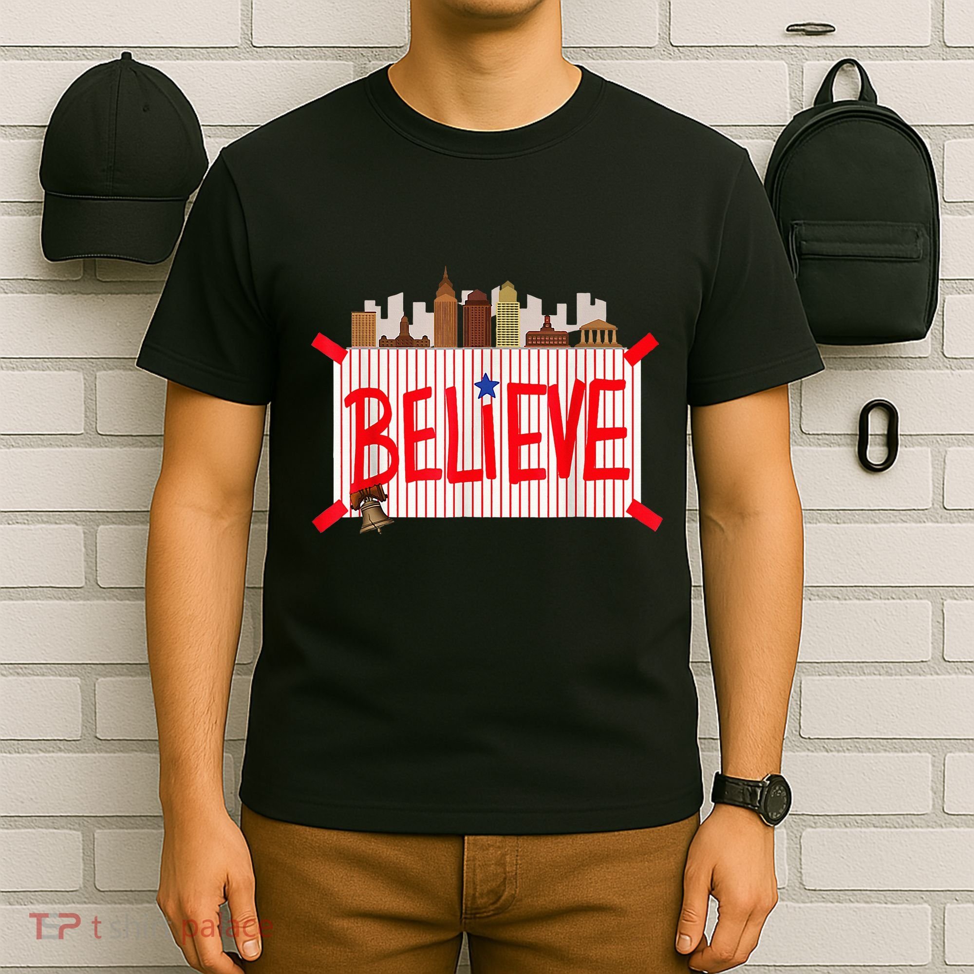 Believe Ring Bell Philadelphia Baseball Player T-Shirt