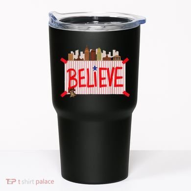 Believe Ring Bell Philadelphia Baseball Player Tumbler