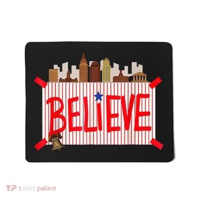 Believe Ring Bell Philadelphia Baseball Player Mousepad