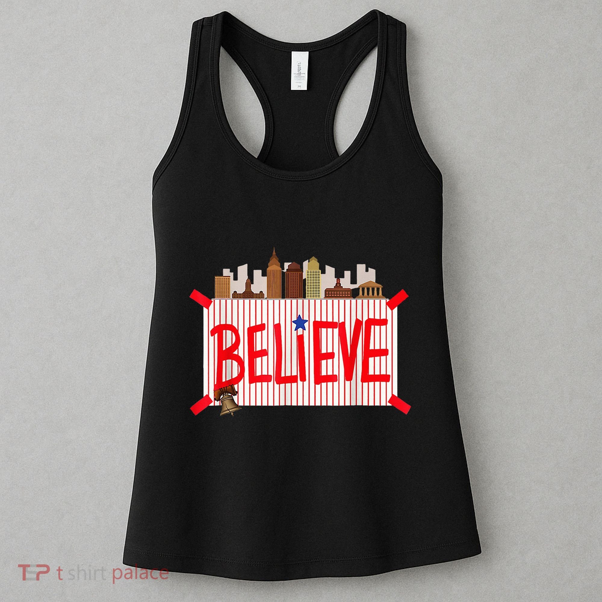 Believe Ring Bell Philadelphia Baseball Player Women's Tank Top