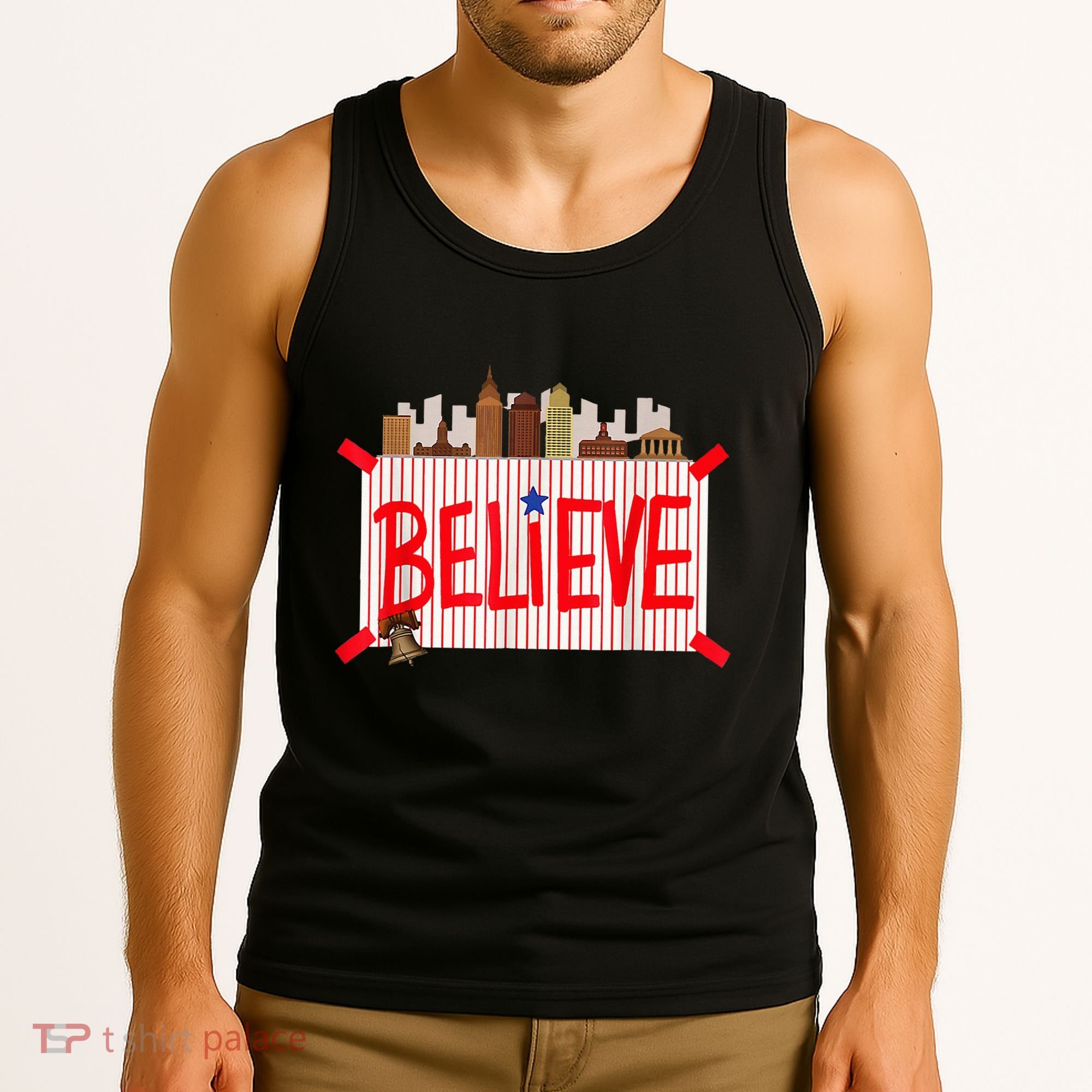 Believe Ring Bell Philadelphia Baseball Player Tank Top