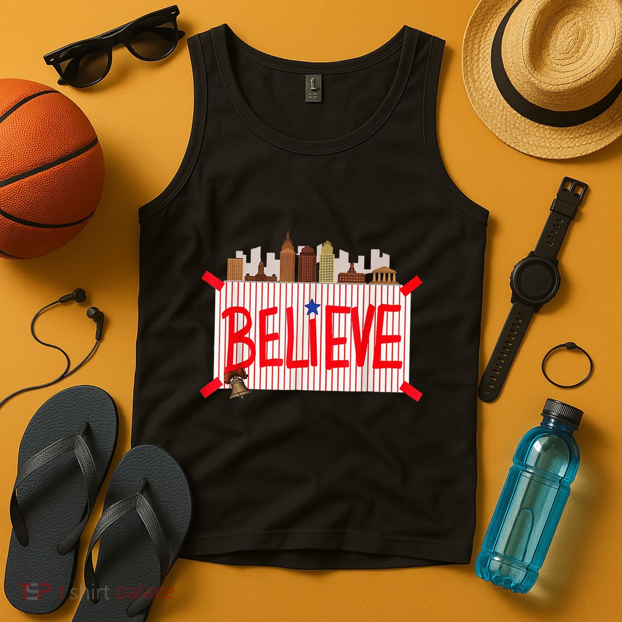 Believe Ring Bell Philadelphia Baseball Player Tank Top