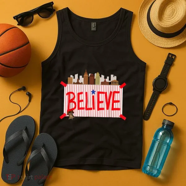 Believe Ring Bell Philadelphia Baseball Player Tank Top