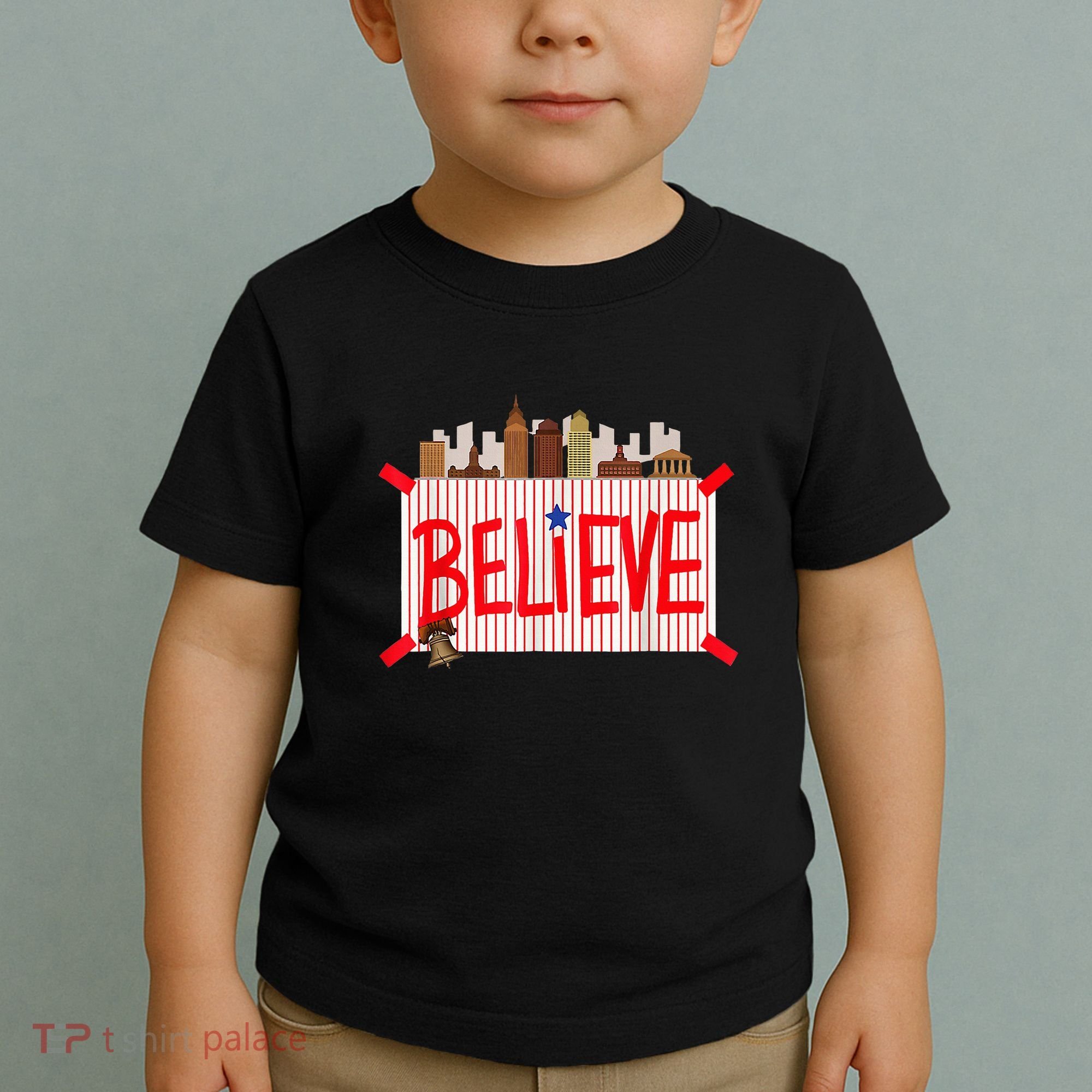 Believe Ring Bell Philadelphia Baseball Player Toddler T-Shirt