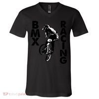 BMX Racing Biker Bike V-Neck T-Shirt thumb 0