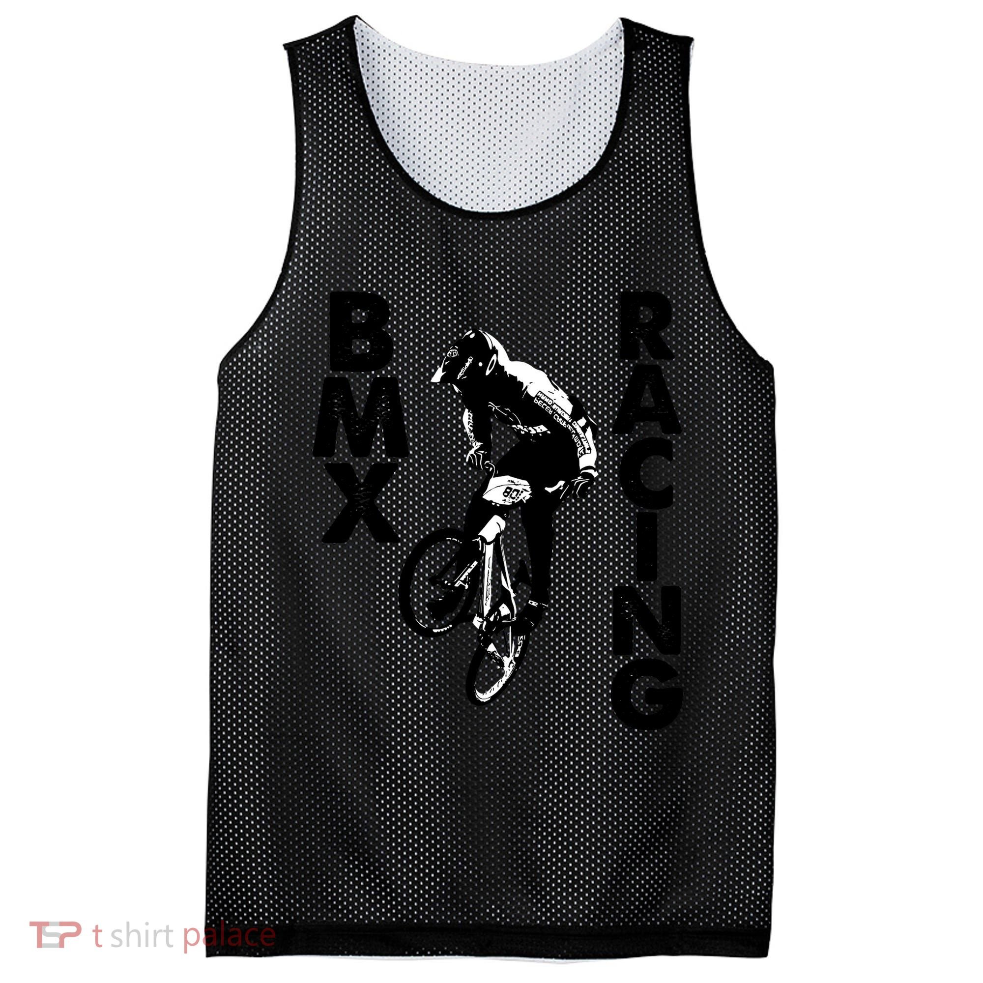 BMX Racing Biker Bike Mesh Reversible Basketball Jersey Tank