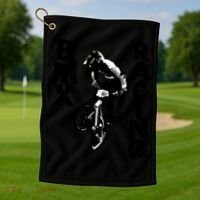 BMX Racing Biker Bike Golf Towel thumb 1