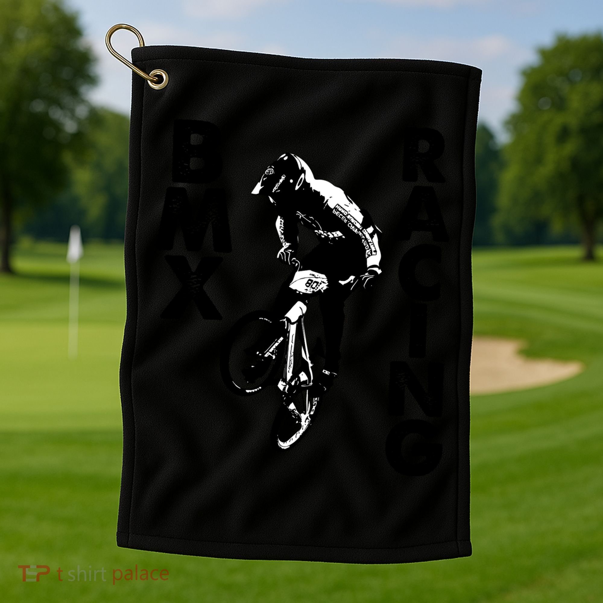 BMX Racing Biker Bike Golf Towel