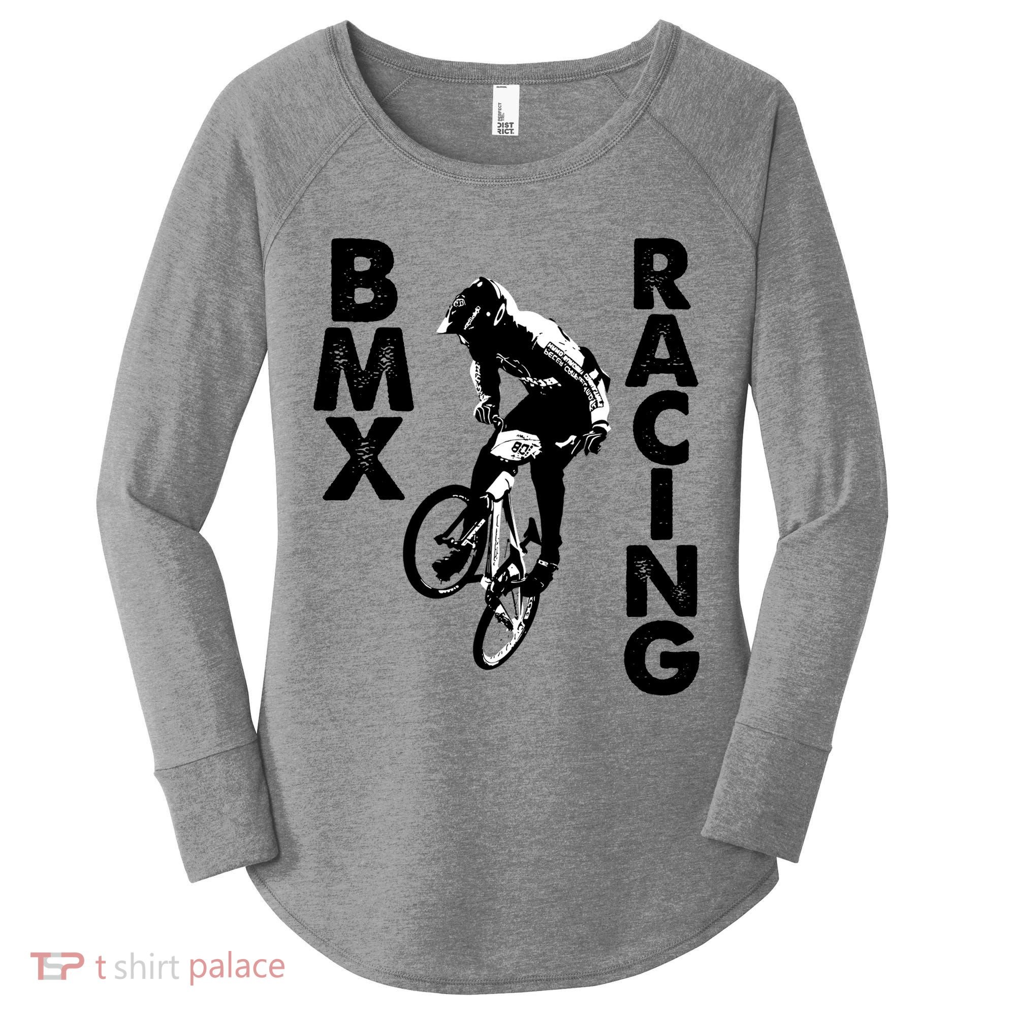 BMX Racing Biker Bike Women's Perfect Tri Tunic Long Sleeve Shirt