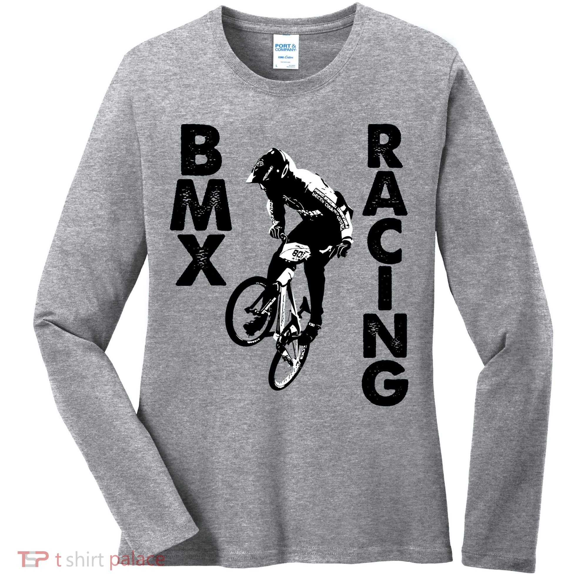 BMX Racing Biker Bike Women's Long Sleeve Shirt
