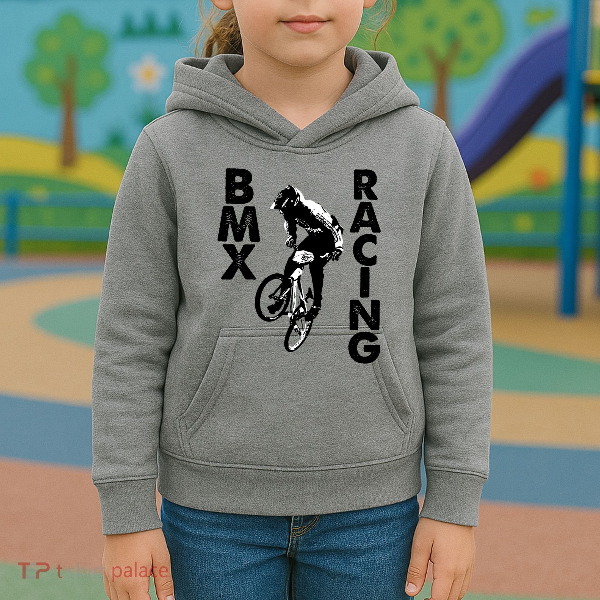 BMX Racing Biker Bike Kids Hoodie