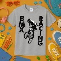 BMX Racing Biker Bike Kids T-Shirt thumb 3