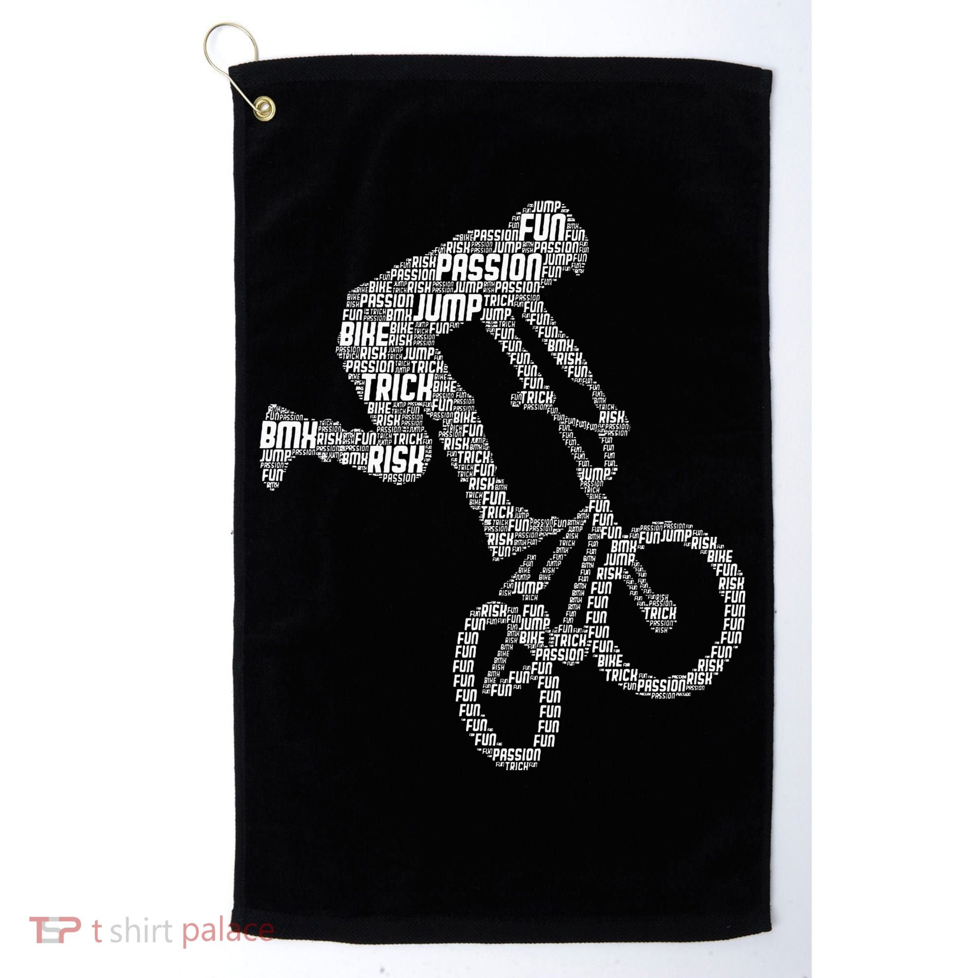 Bmx Rider Bike Bicycle Stunt Racing Boy Golf Towel