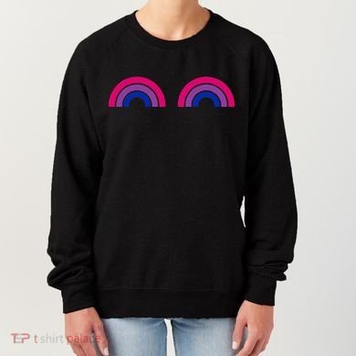 Bisexual Rainbow Boobs Funny Bi Pride Lgbt Pride Women's Sweatshirt