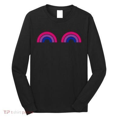 Bisexual Rainbow Boobs Funny Bi Pride Lgbt Pride Long Sleeve Shirt