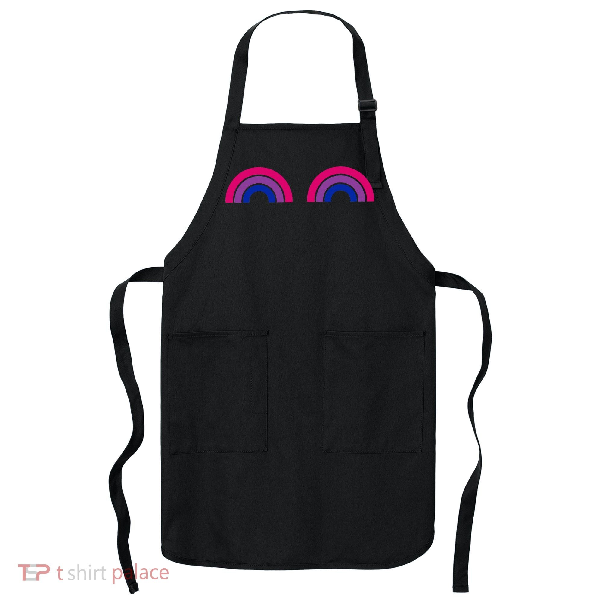 Bisexual Rainbow Boobs Funny Bi Pride Lgbt Pride Apron