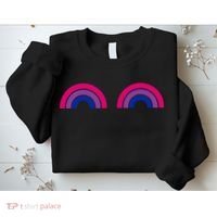 Bisexual Rainbow Boobs Funny Bi Pride Lgbt Pride Sweatshirt thumb 2