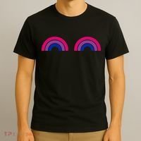 Bisexual Rainbow Boobs Funny Bi Pride Lgbt Pride T-Shirt thumb 3