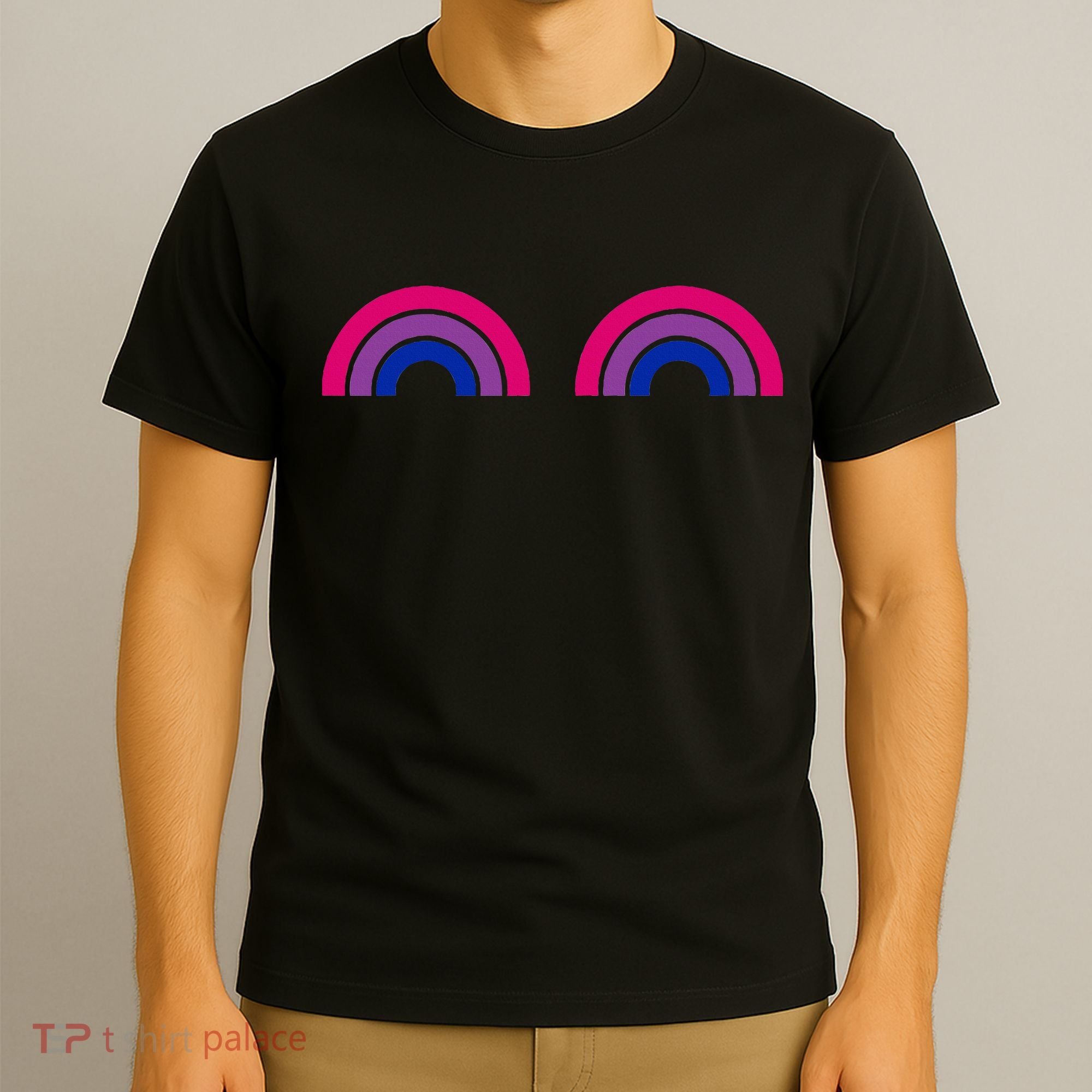 Bisexual Rainbow Boobs Funny Bi Pride Lgbt Pride T-Shirt