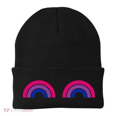 Bisexual Rainbow Boobs Funny Bi Pride Lgbt Pride Beanie