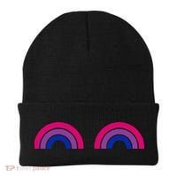 Bisexual Rainbow Boobs Funny Bi Pride Lgbt Pride Beanie thumb 0