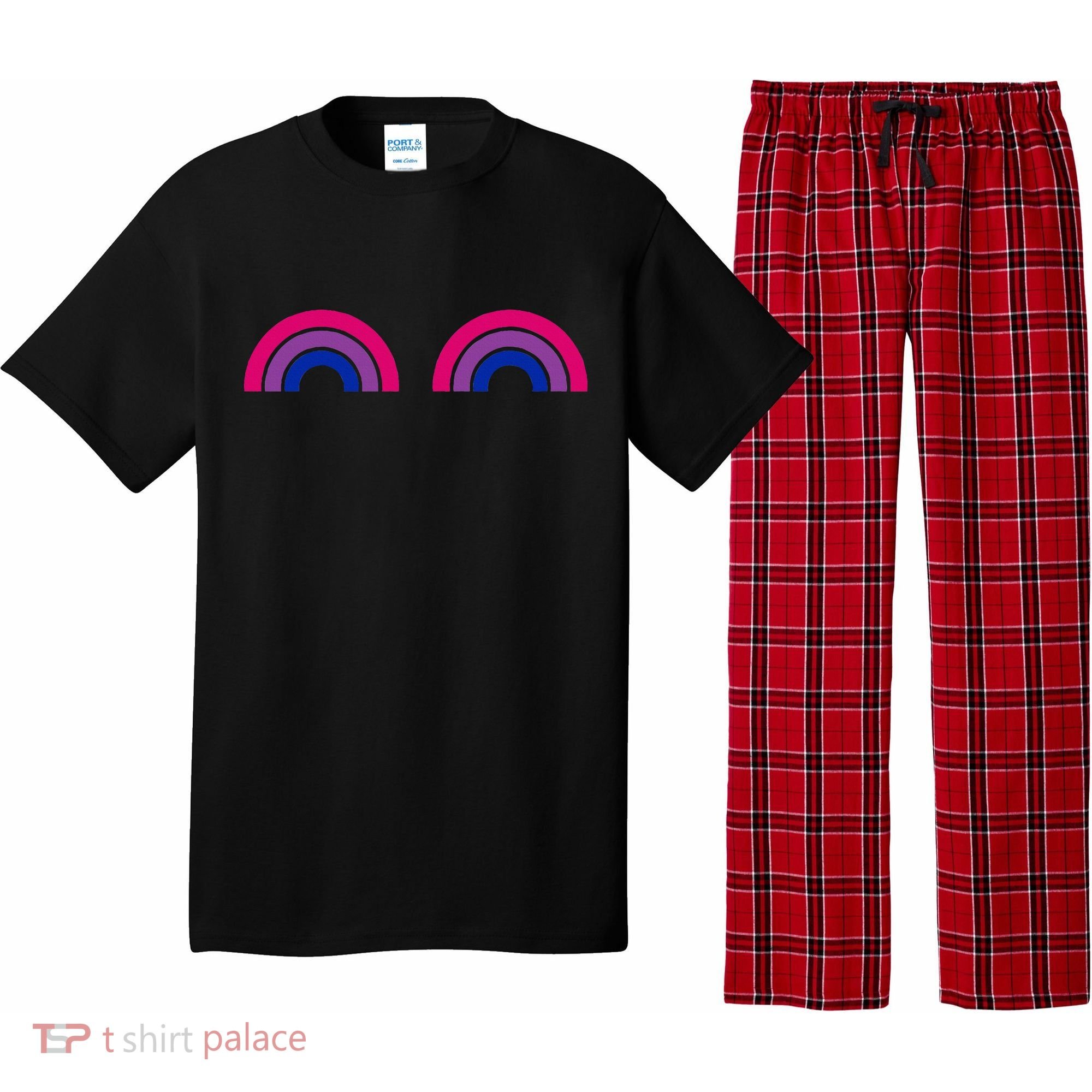 Bisexual Rainbow Boobs Funny Bi Pride Lgbt Pride Pajama Set