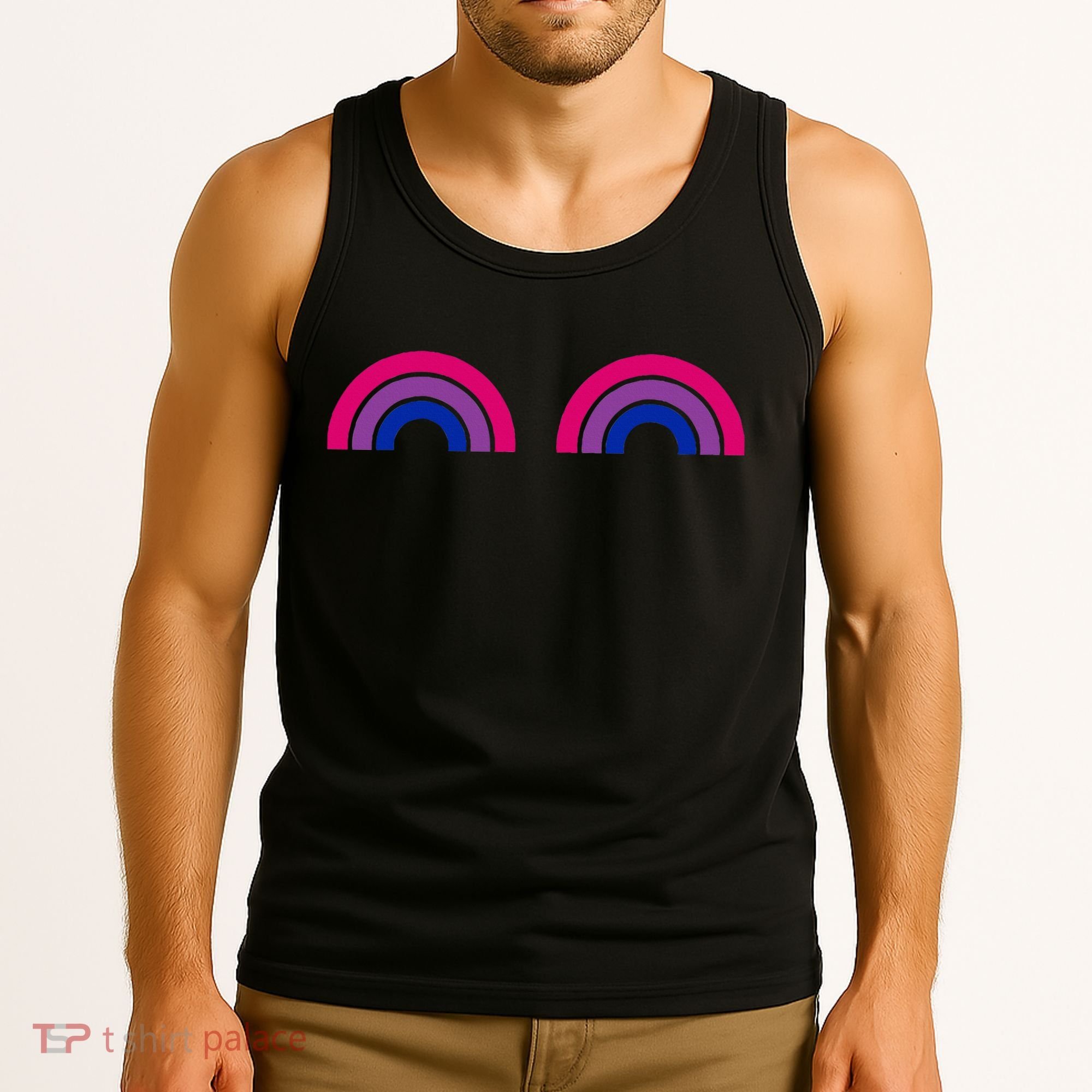 Bisexual Rainbow Boobs Funny Bi Pride Lgbt Pride Tank Top