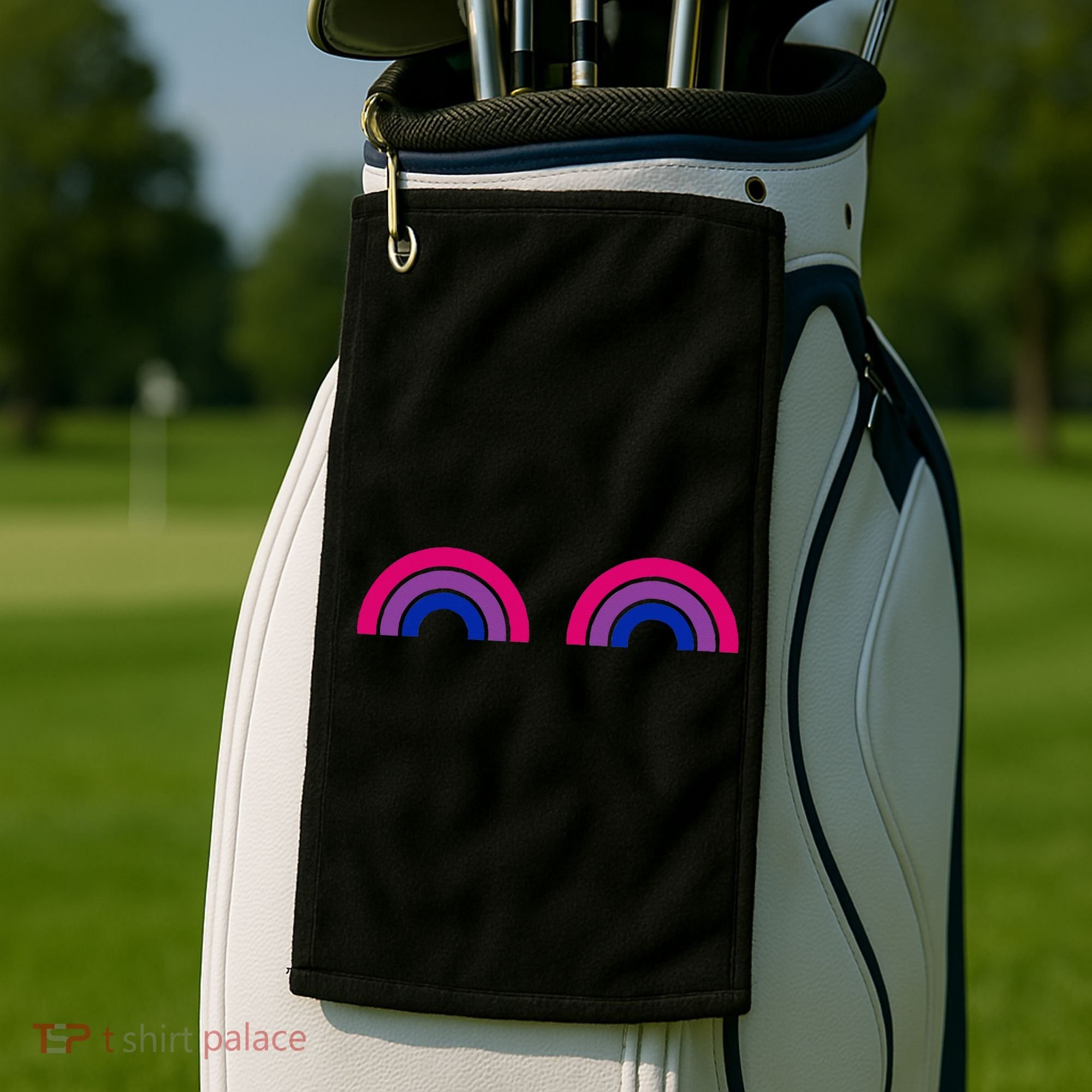 Bisexual Rainbow Boobs Funny Bi Pride Lgbt Pride Golf Towel