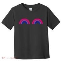 Bisexual Rainbow Boobs Funny Bi Pride Lgbt Pride Toddler T-Shirt thumb 0