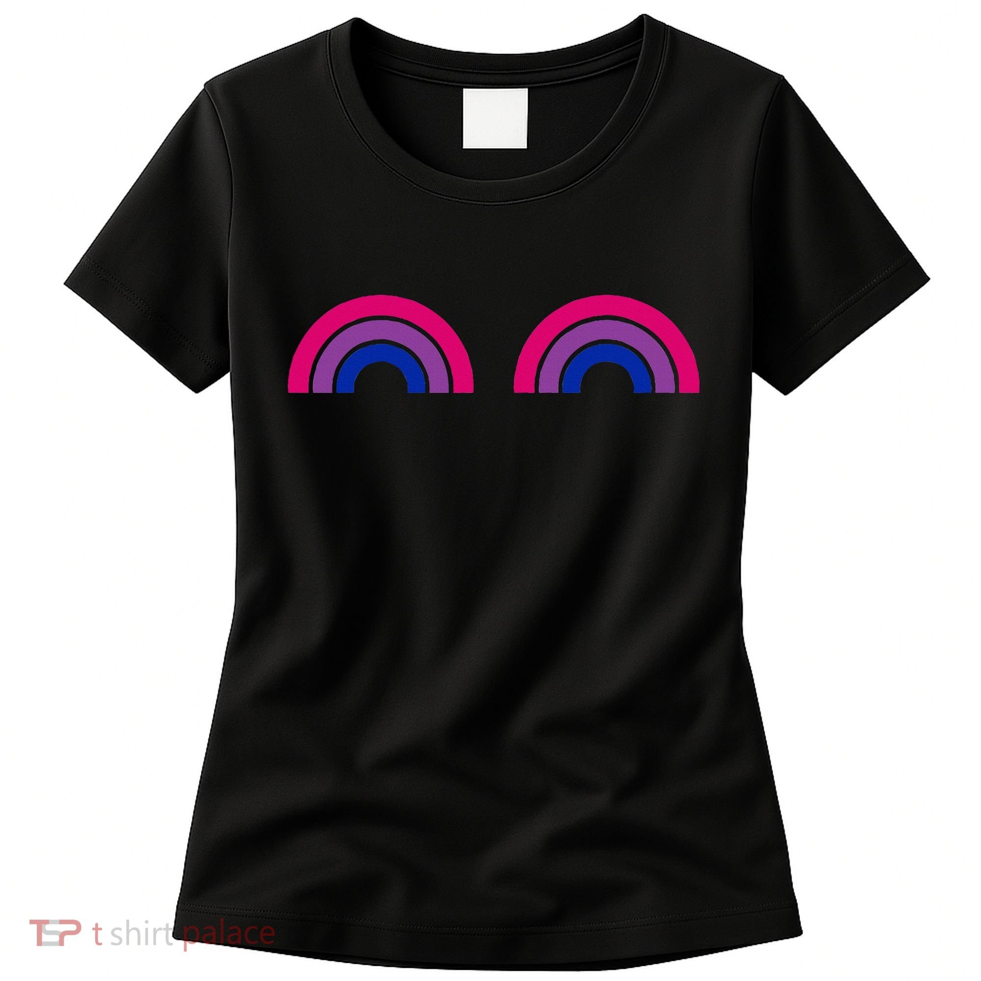 Bisexual Rainbow Boobs Funny Bi Pride Lgbt Pride Women's T-Shirt
