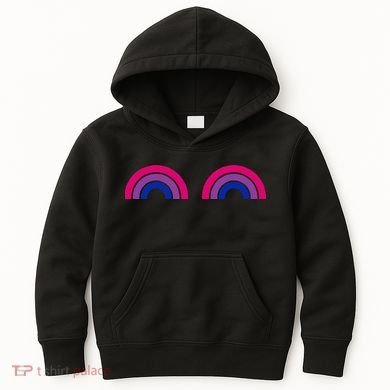 Bisexual Rainbow Boobs Funny Bi Pride Lgbt Pride Kids Hoodie