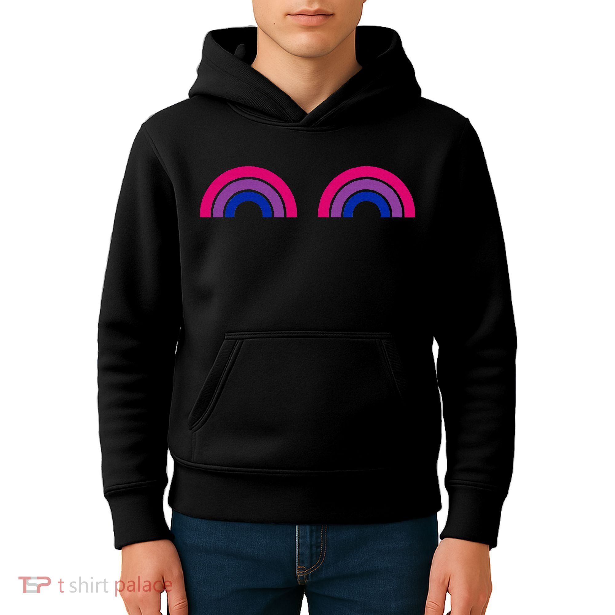 Bisexual Rainbow Boobs Funny Bi Pride Lgbt Pride Kids Hoodie